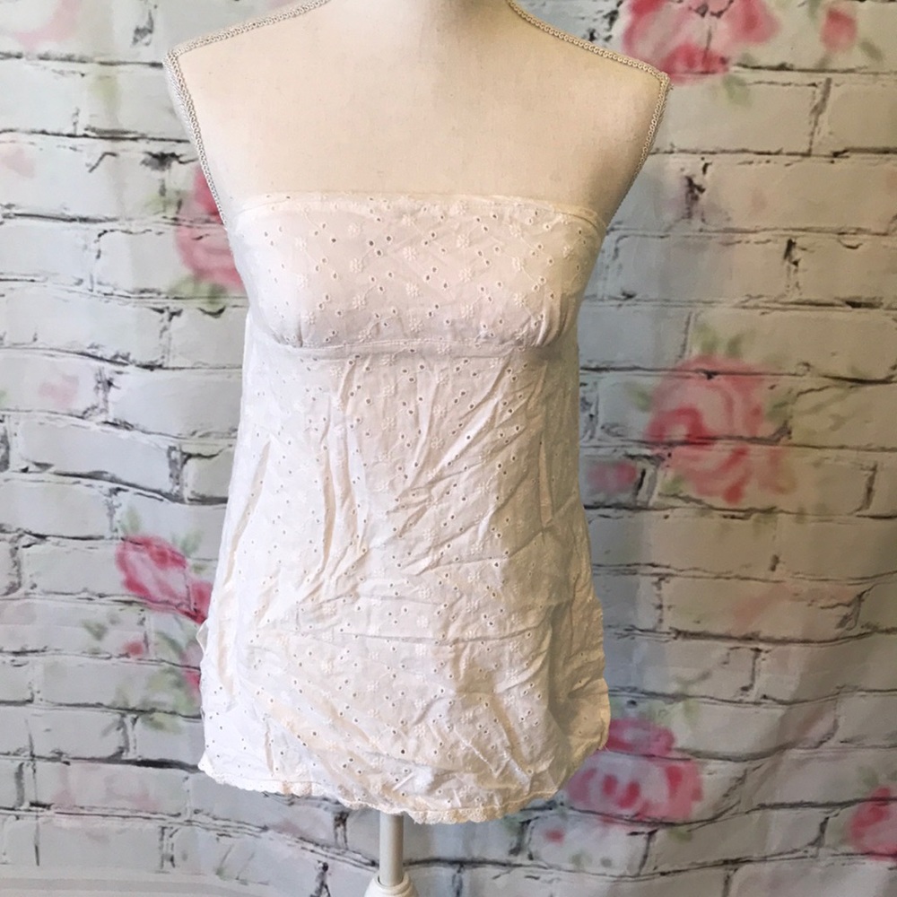 Honolua eyelet strapless tunic
